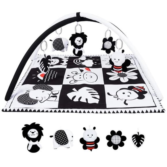 Baby Play Mat with 5 Toys Sensory Exploration and Motor Skill Development